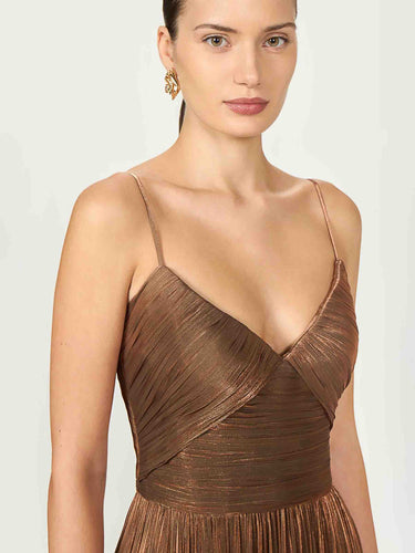 Costarellos Mujer Barcelona Vestido Maxi Fayla color Bronce sku 721-000672 02 - Foto 4