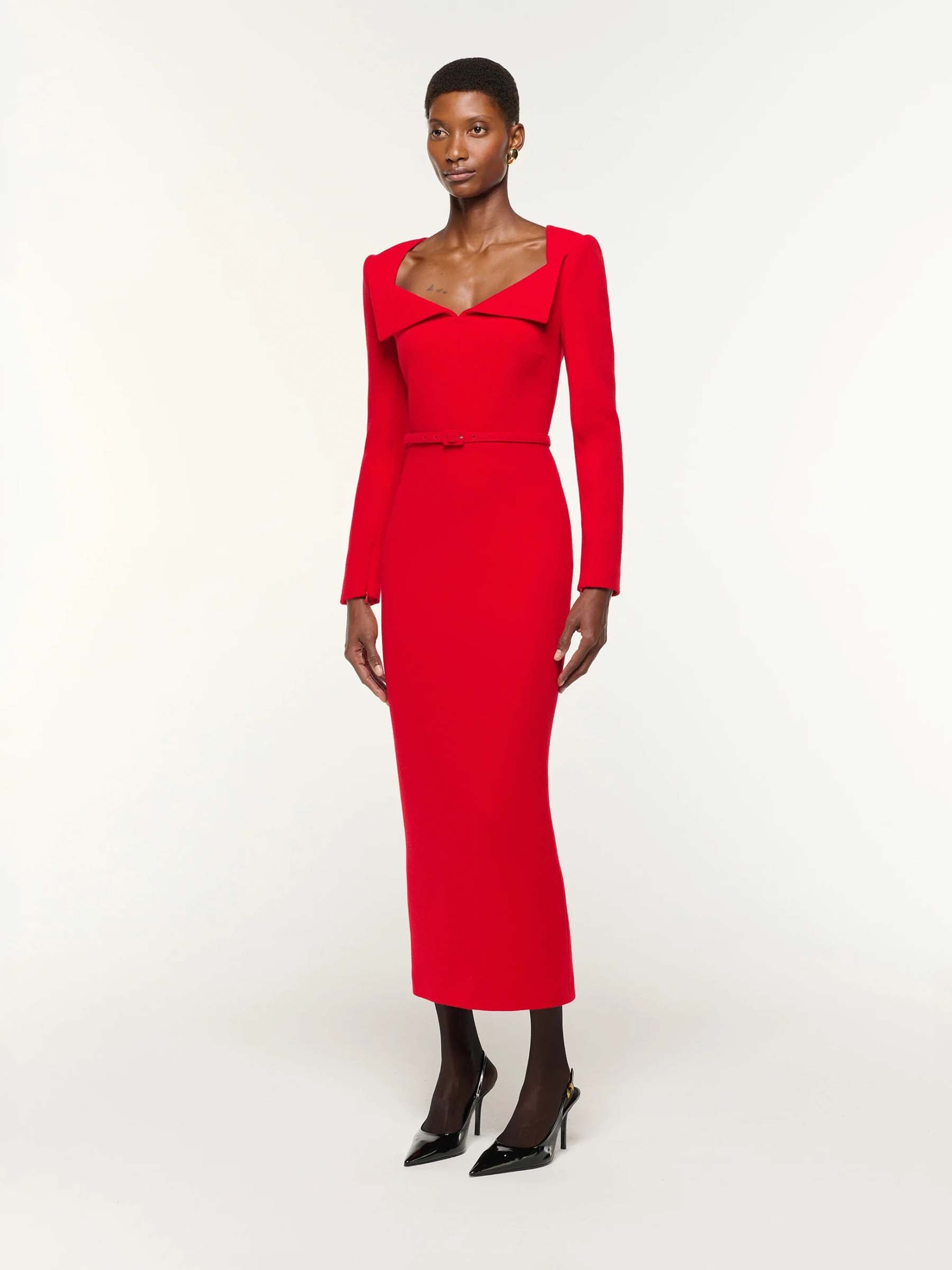 Roland Mouret Mujer Barcelona Vestido Midi Lana color Rojo sku 721-000680 01 - Foto 2