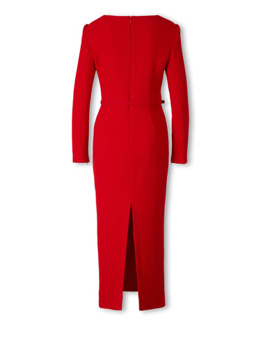 Roland Mouret Mujer Barcelona Vestido Midi Lana color Rojo sku 721-000680 01 - Foto 3