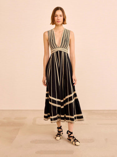 Ulla Johnson Mujer Barcelona Vestido Midi Palermo color Negro sku 721-000684 01 - Foto 2
