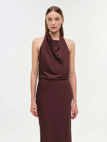 Simkhai Mujer Barcelona Vestido Maxi Satén color Burdeos sku 721-000688 01 - Foto 4
