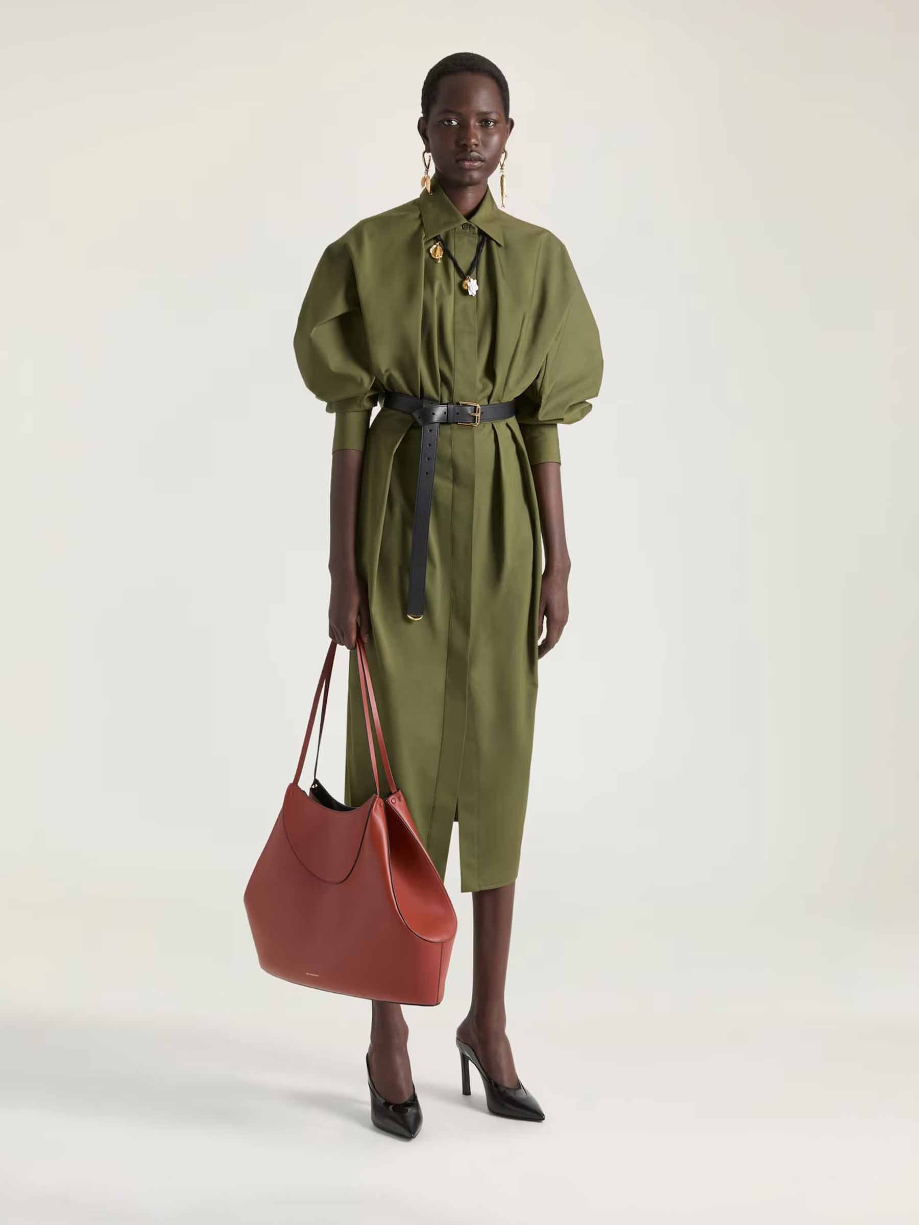 Givenchy Mujer Barcelona Vestido Midi Camisero color Verde Militar sku 721-000690 01 - Foto 2