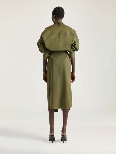 Givenchy Mujer Barcelona Vestido Midi Camisero color Verde Militar sku 721-000690 01 - Foto 3