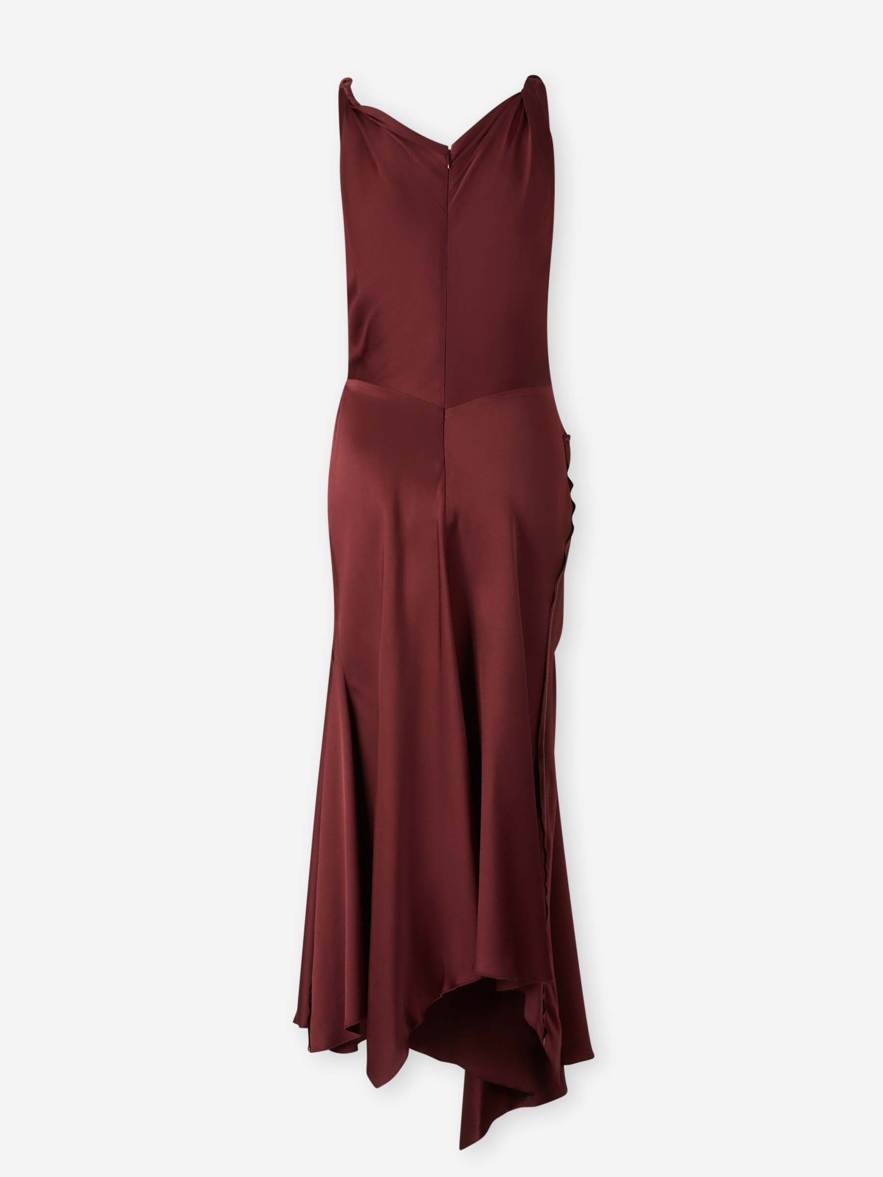 Victoria Beckham Mujer Barcelona Vestido Midi Drapeado color Burdeos sku 721-000705 01 - Foto 2