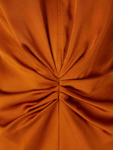 Victoria Beckham Mujer Barcelona Vestido Midi Plisado color Naranja Oscuro sku 721-000707 01 - Foto 3