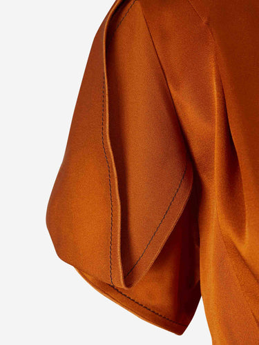 Victoria Beckham Mujer Barcelona Vestido Midi Plisado color Naranja Oscuro sku 721-000707 01 - Foto 4
