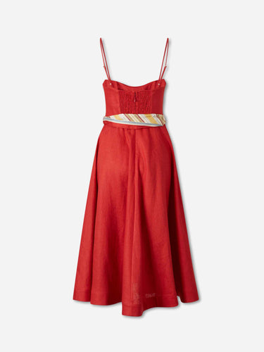 Zimmermann Mujer Barcelona Vestido Midi Tuck color Rojo sku 721-000712 01 - Foto 2