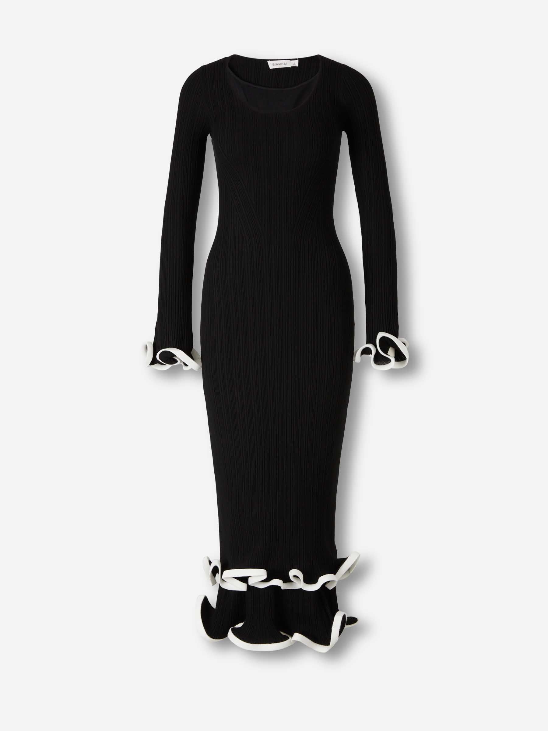 Simkhai Mujer Barcelona Vestido Midi Volantes color Negro sku 721-000713 01 - Foto 1