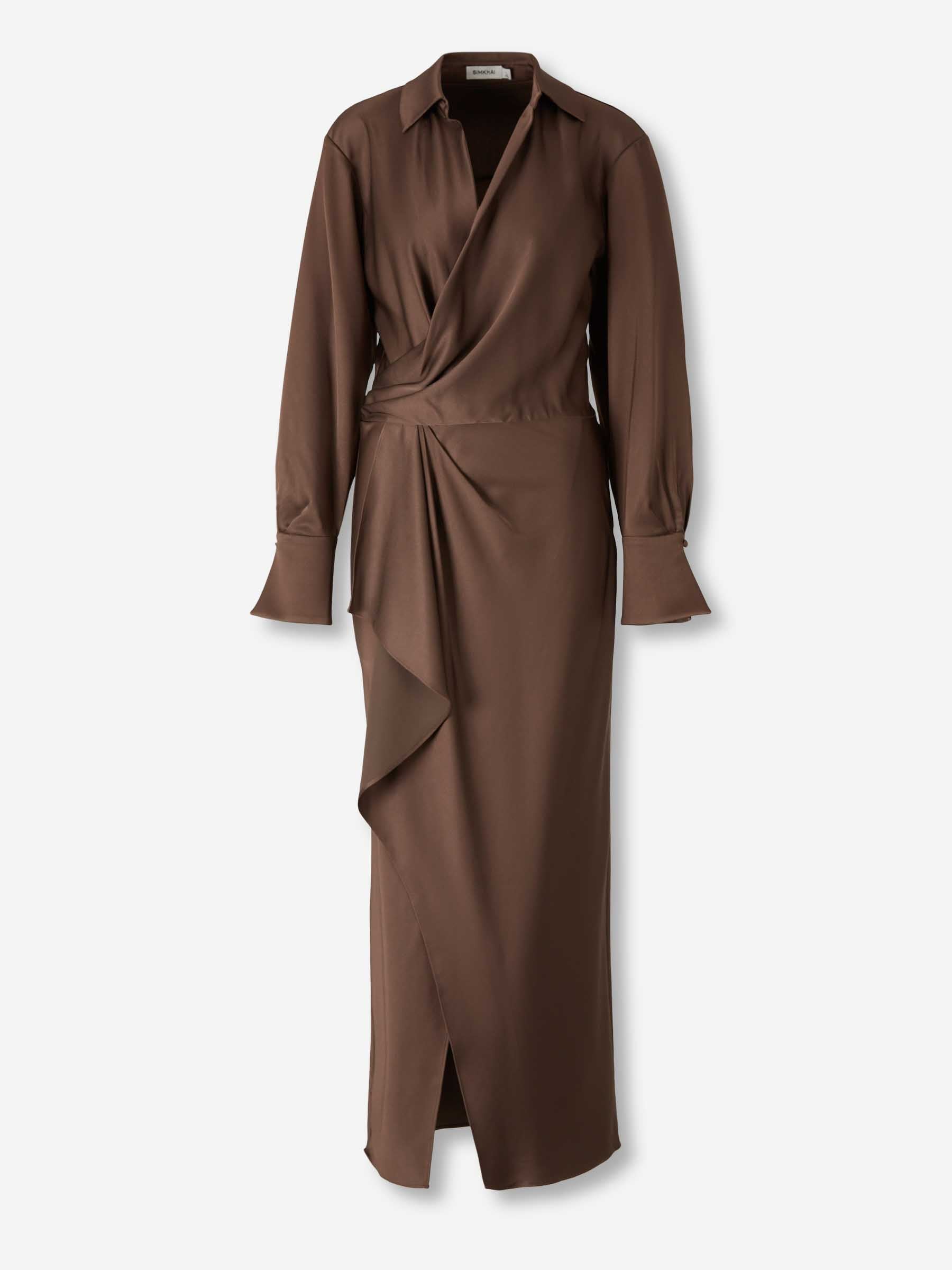 Simkhai Mujer Barcelona Vestido Midi Asimétrico color Marrón sku 721-000715 01 - Foto 1