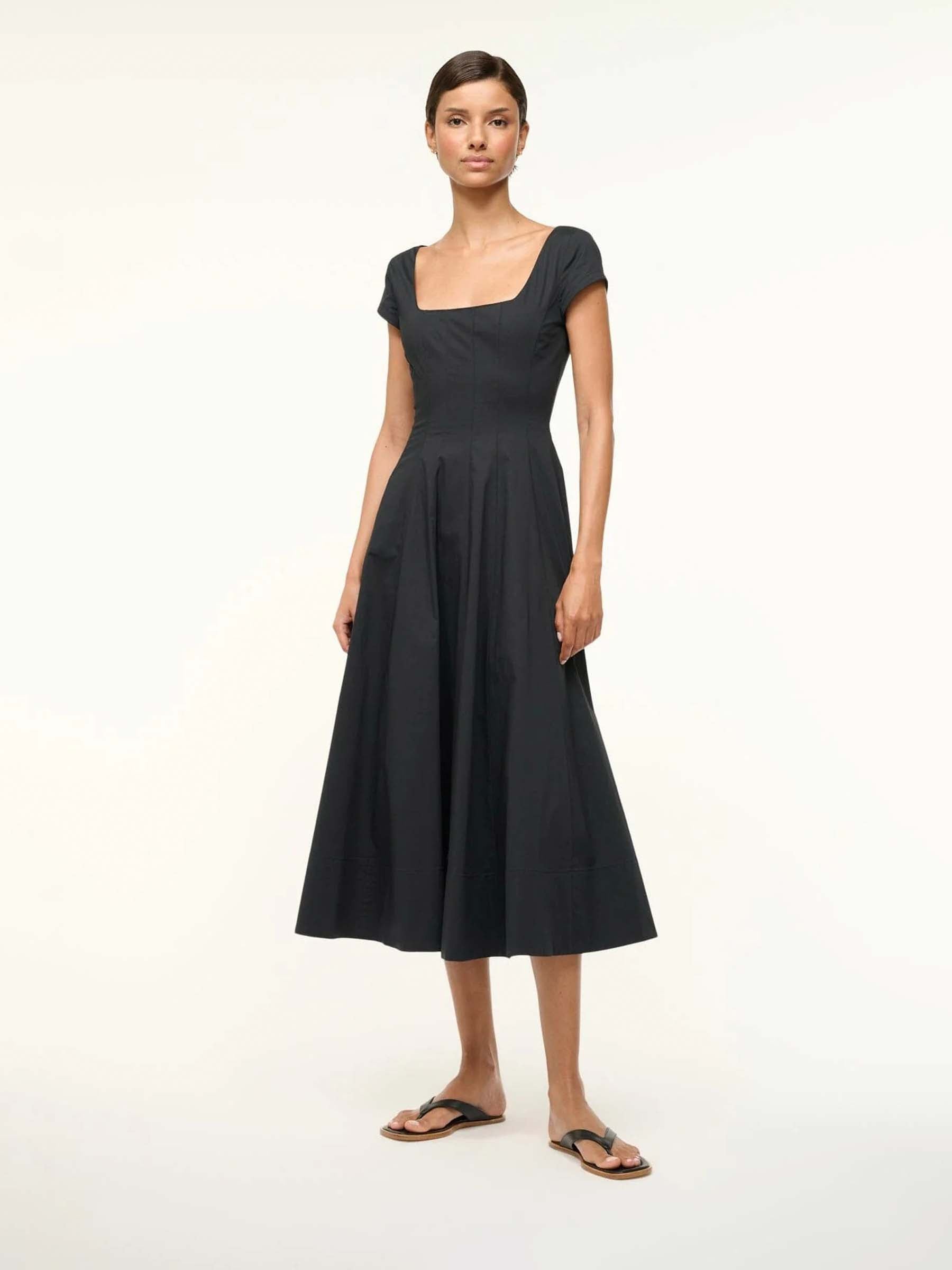 Staud Mujer Barcelona Vestido Midi Algodón color Negro sku 721-000719 01 - Foto 2