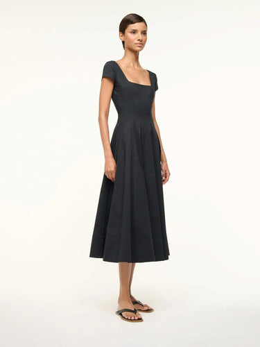 Staud Mujer Barcelona Vestido Midi Algodón color Negro sku 721-000719 01 - Foto 4