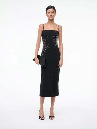 Staud Mujer Barcelona Vestido Midi Firework color Negro sku 721-000721 01 - Foto 1