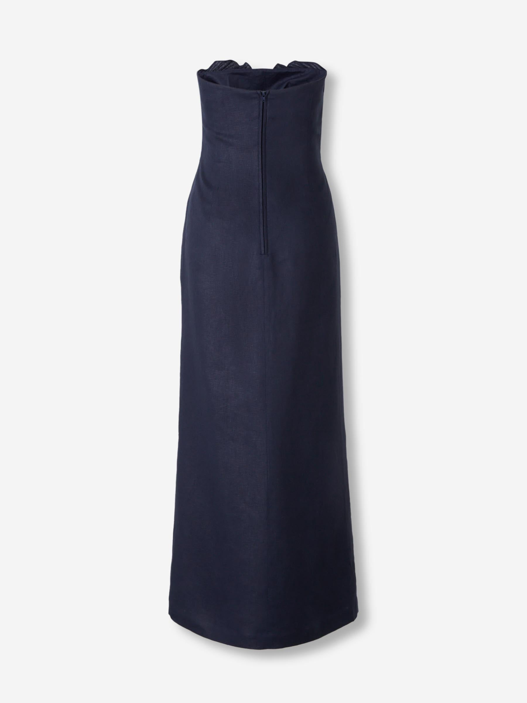 Andres Otalora Mujer Barcelona Vestido Maxi Bajo Palmera color Azul Marino sku 721-000726 01 - Foto 2