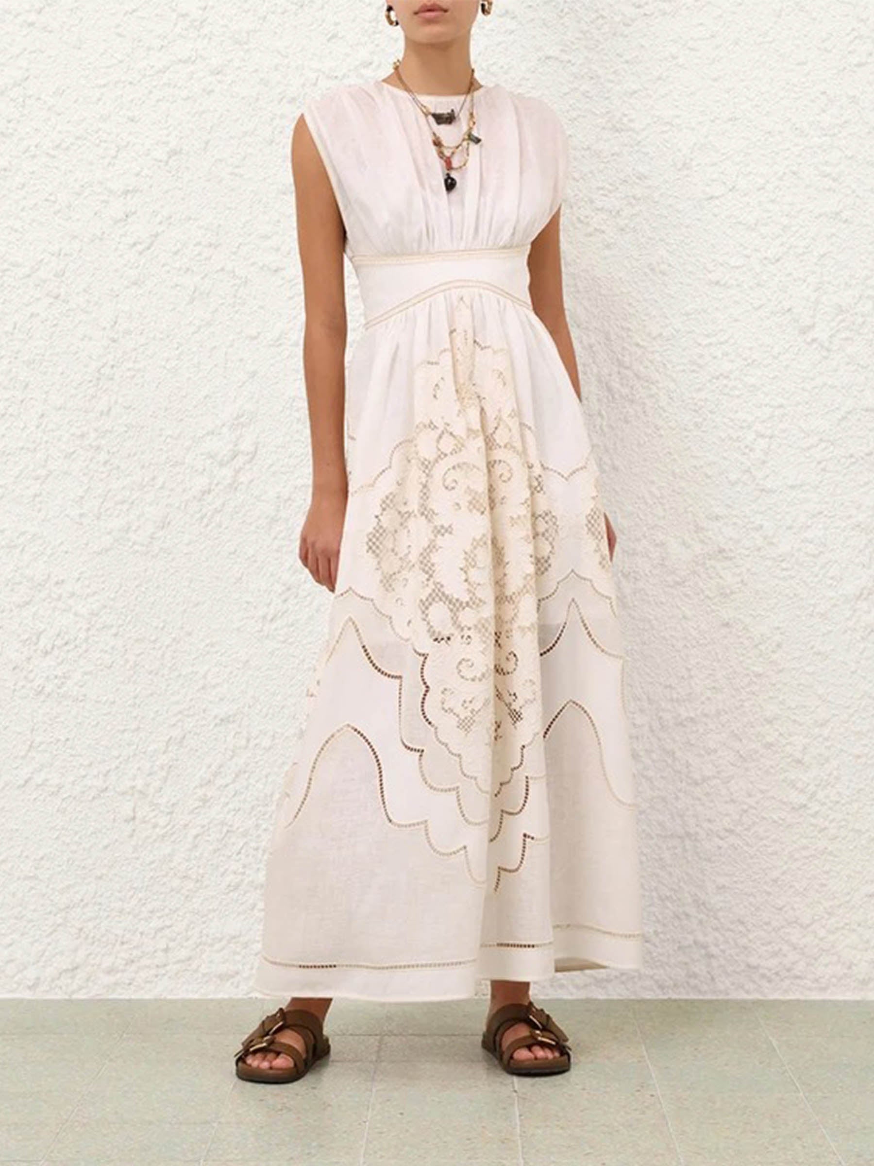 Zimmermann Mujer Barcelona Vestido Midi Daylight color Crema sku 721-000733 01 - Foto 2