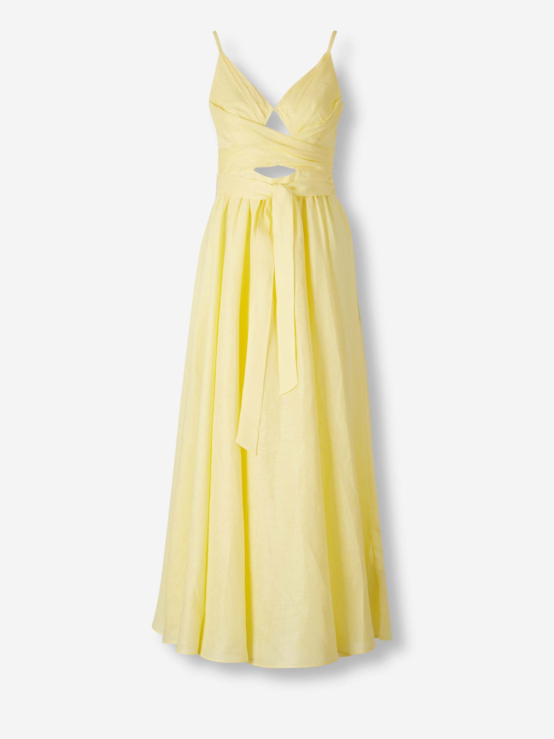 Zimmermann Mujer Barcelona Vestido Midi Tie-Waist color Amarillo Claro sku 721-000734 01 - Foto 1