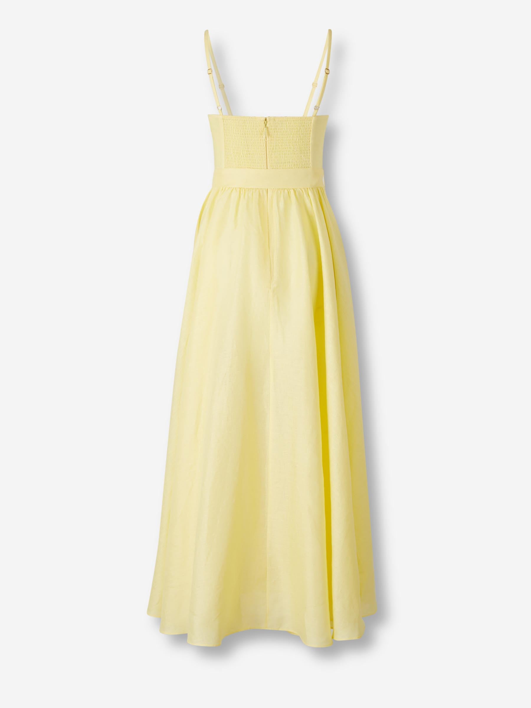 Zimmermann Mujer Barcelona Vestido Midi Tie-Waist color Amarillo Claro sku 721-000734 01 - Foto 2