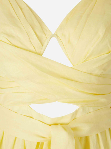 Zimmermann Mujer Barcelona Vestido Midi Tie-Waist color Amarillo Claro sku 721-000734 01 - Foto 3