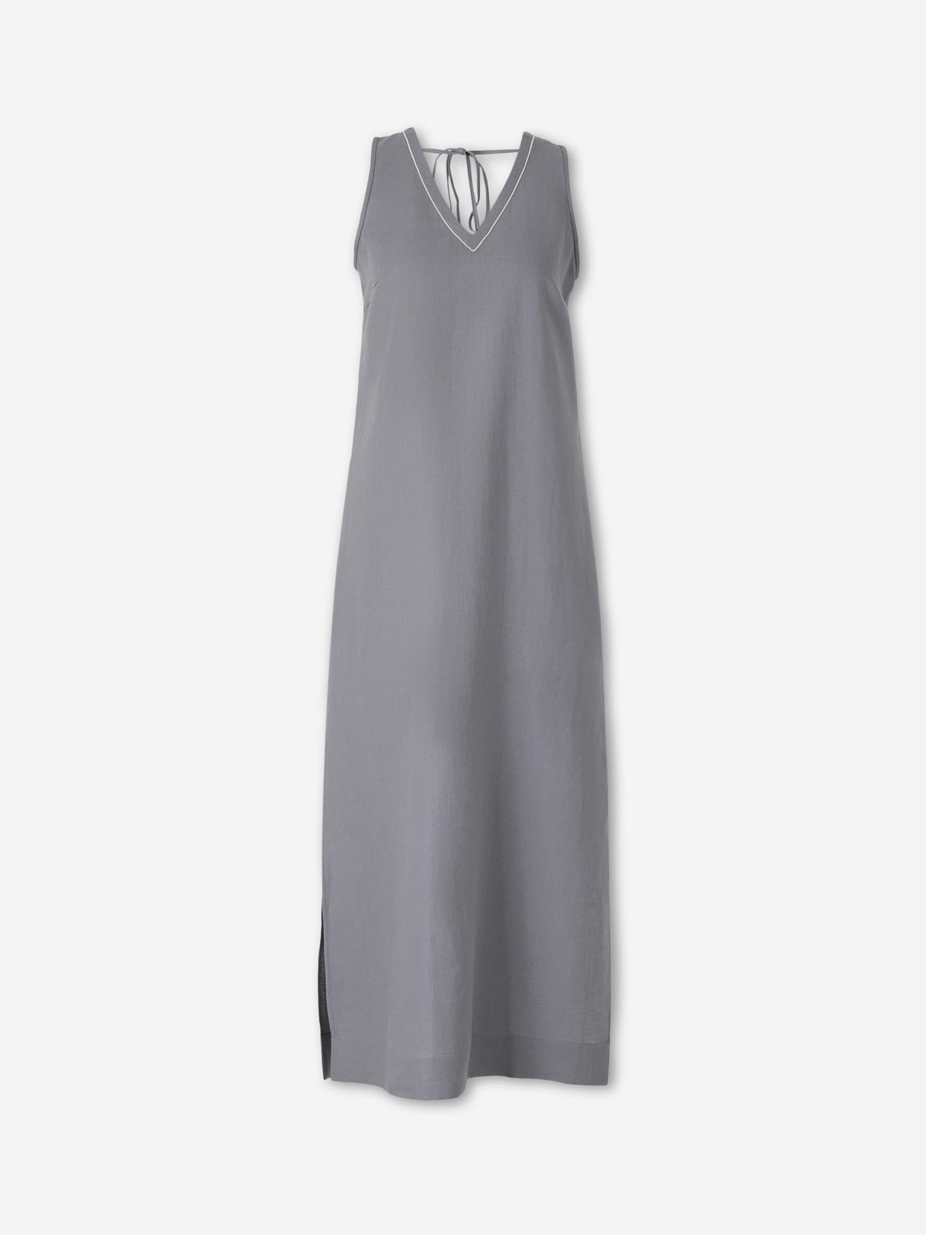 Peserico Mujer Barcelona Vestido Maxi Lino color Gris sku 721-000735 01 - Foto 1