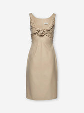 Magda Butrym Mujer Barcelona Vestido Midi Escote Drapeado color Beige sku 721-000736 01 - Foto 1