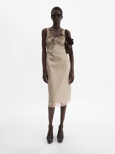 Magda Butrym Mujer Barcelona Vestido Midi Escote Drapeado color Beige sku 721-000736 01 - Foto 2