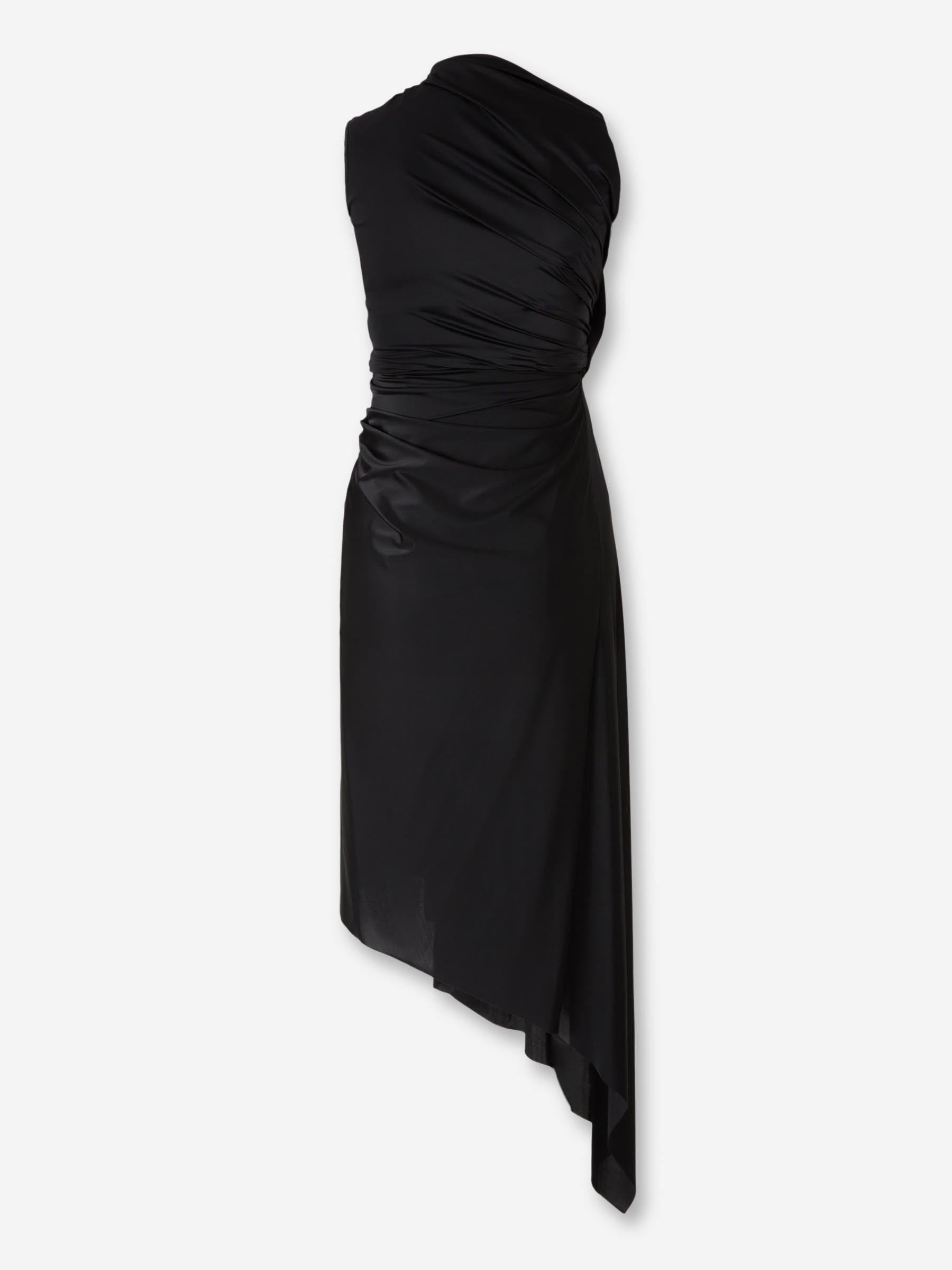 Balenciaga Mujer Barcelona Vestido Midi Drapeado color Negro sku 721-000737 01 - Foto 2