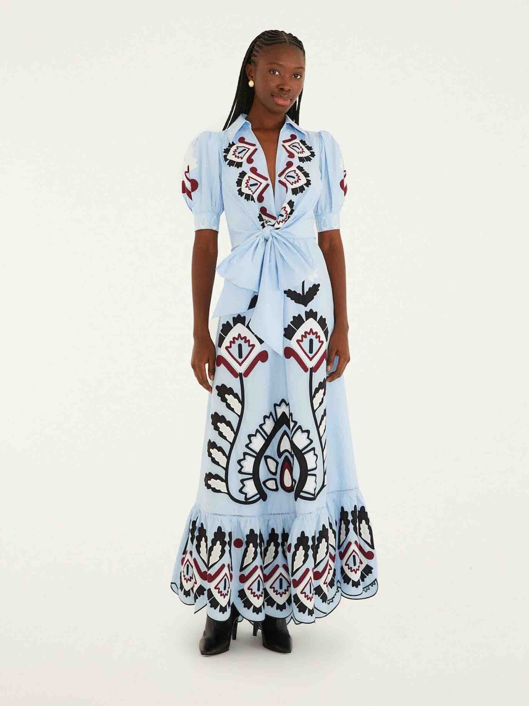 Farm Rio Mujer Barcelona Vestido Maxi Estampado color Azul Celeste sku 721-000751 01 - Foto 1