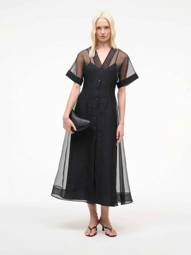Staud Mujer Barcelona Vestido Midi Elle color Negro sku 721-000755 01 - Foto 1
