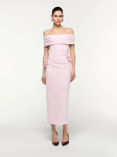 Roland Mouret Mujer Barcelona Vestido Midi Flores color Rosa Palo sku 721-000757 01 - Foto 1