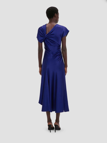 Victoria Beckham Mujer Barcelona Vestido Midi Asimétrico color Azul Cobalto sku 721-000775 01 - Foto 3