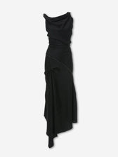 Victoria Beckham Mujer Barcelona Vestido Midi Asimétrico color Negro sku 721-000778 01 - Foto 1