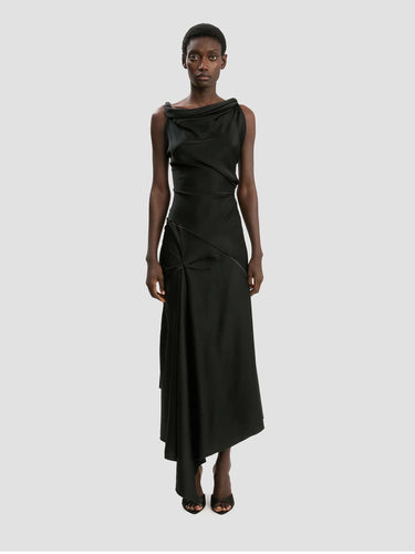 Victoria Beckham Mujer Barcelona Vestido Midi Asimétrico color Negro sku 721-000778 01 - Foto 2