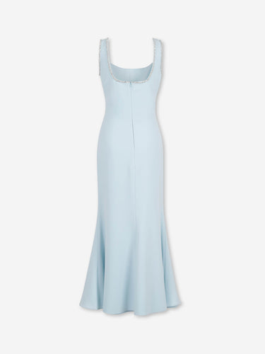 Costarellos Mujer Barcelona Vestido Maxi Pedreria color Azul Celeste sku 721-000782 01 - Foto 2