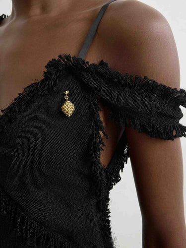 TOTEME Mujer Barcelona Vestido Lencero Deshilachado color Negro sku 721-000786 01 - Foto 4