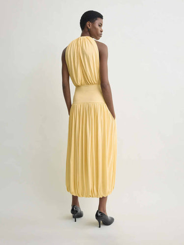 TOTEME Mujer Barcelona Vestido Maxi Fruncido color Amarillo Claro sku 721-000787 01 - Foto 3