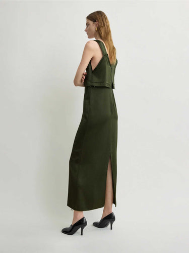 TOTEME Mujer Barcelona Vestido Midi Deshilachado color Verde Oscuro sku 721-000788 01 - Foto 3