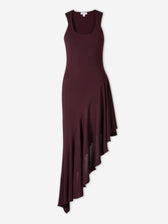 Alaïa Mujer Barcelona Vestido Asimétrico Volante color Berenjena sku 721-000797 01 - Foto 1