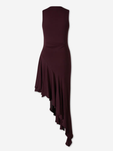 Alaïa Mujer Barcelona Vestido Asimétrico Volante color Berenjena sku 721-000797 01 - Foto 2