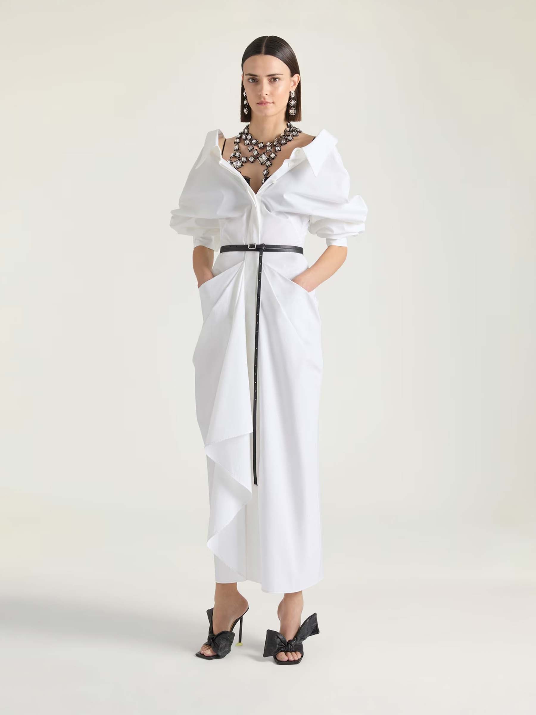 Givenchy Mujer Barcelona Vestido Camisero Midi color Blanco sku 721-000801 01 - Foto 2