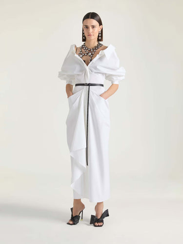 Givenchy Mujer Barcelona Vestido Camisero Midi color Blanco sku 721-000801 01 - Foto 2