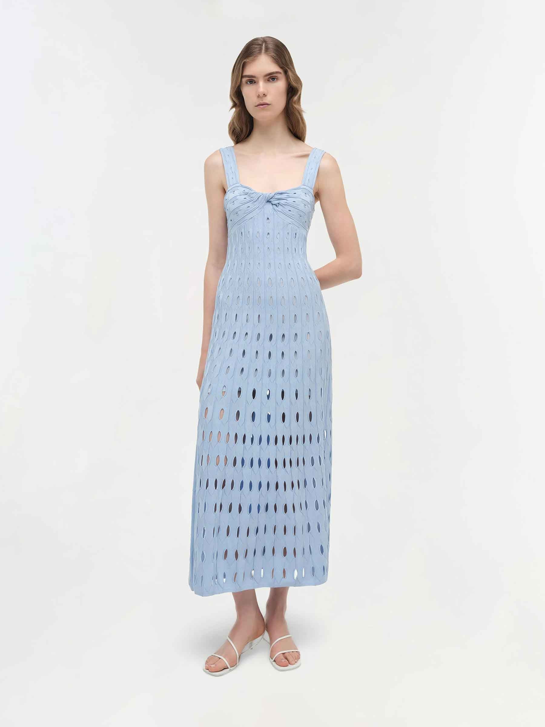 Simkhai Mujer Barcelona Vestido Punto Christina color Azul Celeste sku 721-000810 01 - Foto 2