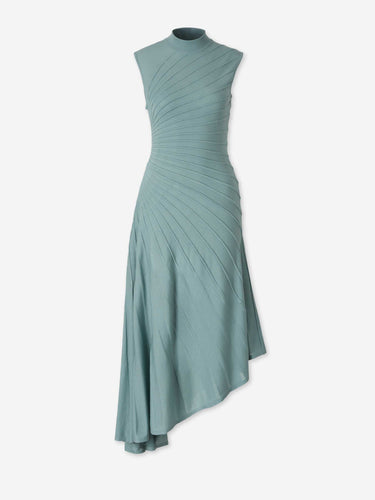 Alaïa Mujer Barcelona Vestido Punto Asimétrico color Verde Turquesa sku 721-000814 01 - Foto 1