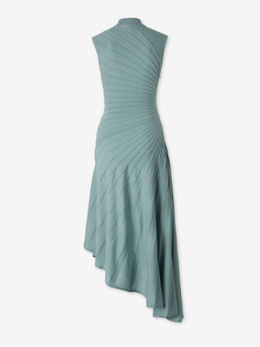 Alaïa Mujer Barcelona Vestido Punto Asimétrico color Verde Turquesa sku 721-000814 01 - Foto 2