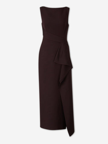 Roland Mouret Mujer Barcelona Vestido Midi Volante color Marrón Oscuro sku 721-000817 01 - Foto 1