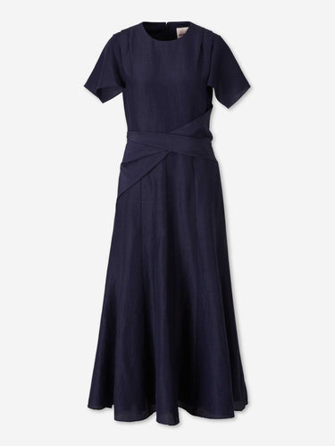 Roland Mouret Mujer Barcelona Vestido Midi Drapeado color Azul Marino sku 721-000818 01 - Foto 1