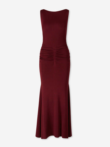 Roland Mouret Mujer Barcelona Vestido Punto Fruncido color Burdeos sku 721-000819 01 - Foto 1
