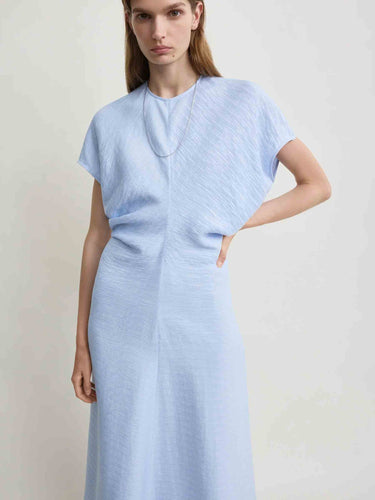 TOTEME Mujer Barcelona Vestido Midi Manga Corta color Azul Celeste sku 721-000822 01 - Foto 4