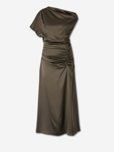 Simkhai Mujer Barcelona Vestido Midi Asimétrico color Verde Militar sku 721-000826 01 - Foto 1