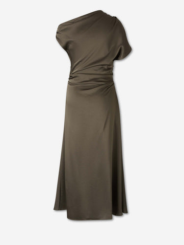 Simkhai Mujer Barcelona Vestido Midi Asimétrico color Verde Militar sku 721-000826 01 - Foto 2