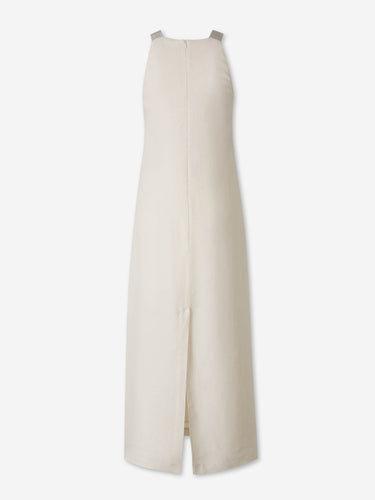 Peserico Mujer Barcelona Vestido Tirantes Lino color Beige sku 721-000828 01 - Foto 2