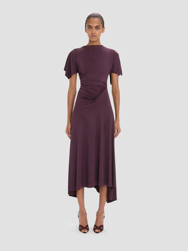 Victoria Beckham Mujer Barcelona Vestido Drapeado Blousey color Berenjena sku 721-000834 01 - Foto 2
